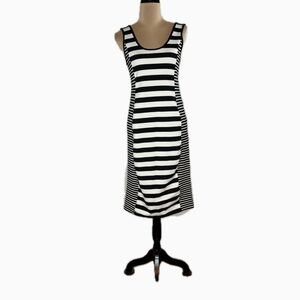 Sanctuary Black and White Striped Midi Dress